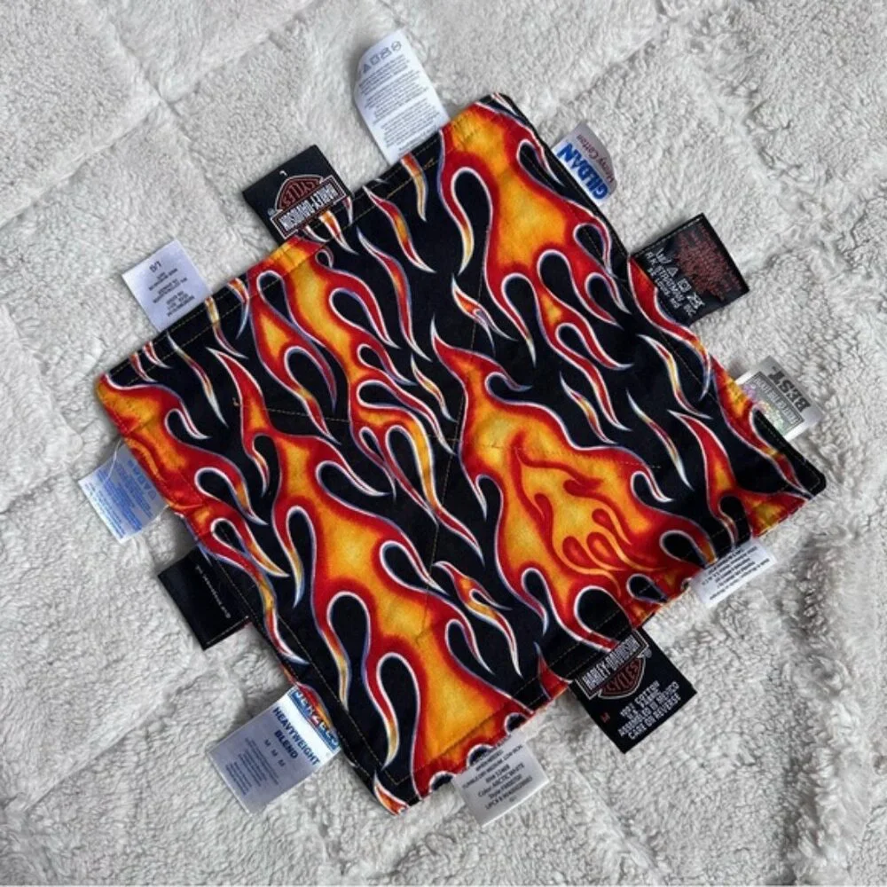 Harley Davidson | Flames Baby Taggy Crinkle Lovey | One Size